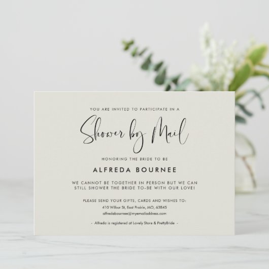 メールエレガントでシャワーを浴びモダンる 招待状 (スタンド正面)