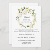 メールエレガントによる白フローラ仮想ブライダルシャワー 招待状 (正面/裏面)