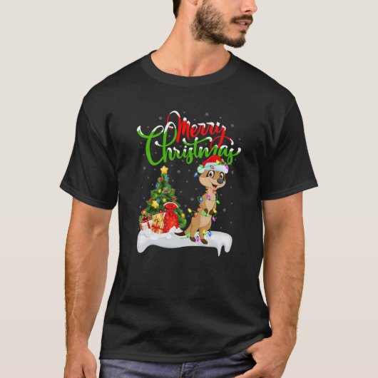 メールカおもしろいット動物愛好家クリスマス照明メールカートC Tシャツ (正面)