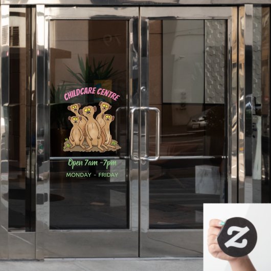 メールカおもしろいット家族漫画イラストレーション ウィンドウサイン (オフィスドア)