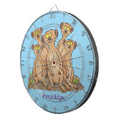 メールカおもしろいット家族漫画イラストレーション ダーツボード (正面右)