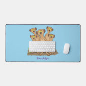 メールカおもしろいット家族漫画イラストレーション デスクマット (キーボード&マウス)