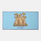 メールカおもしろいット家族漫画イラストレーション デスクマット (正面)