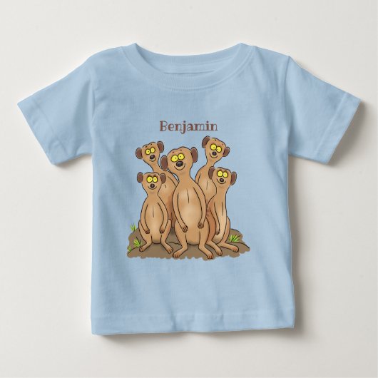 メールカおもしろいット家族漫画イラストレーション ベビーTシャツ (正面)