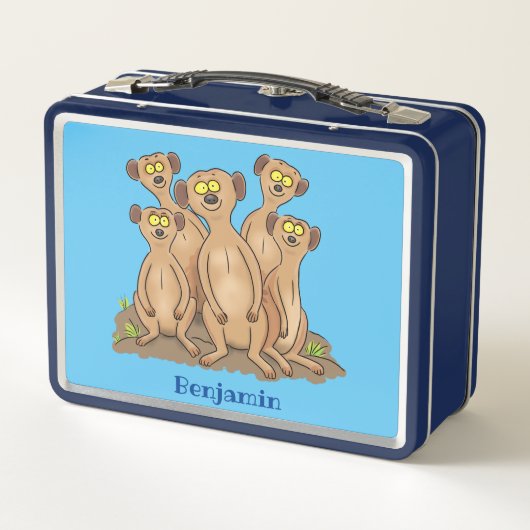 メールカおもしろいット家族漫画イラストレーション メタルランチボックス (裏面)