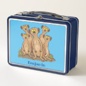 メールカおもしろいット家族漫画イラストレーション メタルランチボックス (正面)