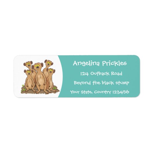 メールカおもしろいット家族漫画イラストレーション ラベル (正面)