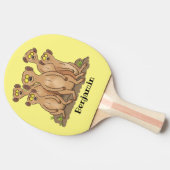 メールカおもしろいット家族漫画イラストレーション 卓球ラケット (横)