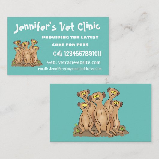 メールカおもしろいット家族漫画イラストレーション 名刺 (正面/裏面)