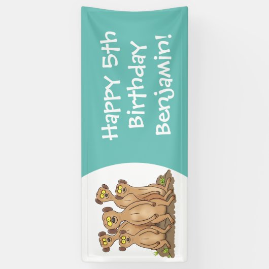 メールカおもしろいット家族漫画イラストレーション 横断幕 (縦)