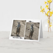 メールカおもしろいット誕生日カード。ケーキを持って! カード (黄色い花)