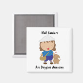 メールキャリアの女性パーソナライ素晴らしズ マグネット (正面/裏面)