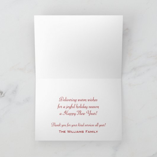 メールキャリアへの冬のメールボックスの季節の挨拶 シーズンカード (内部)