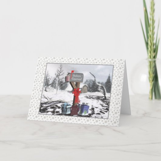 メールキャリアへの冬のメールボックスの季節の挨拶 シーズンカード (正面)