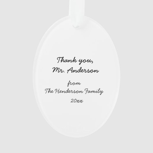 メールキャリアアクリルありがとうオーナメント オーナメント (裏面)