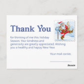 メールキャリアサンキューカード- Santa Scene ポストカード (裏面)