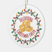 メールキャリアメールメールマンUPS FedExクリスマス セラミックオーナメント (左)