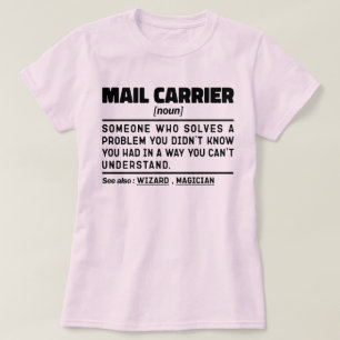 メールキャリア名詞自転車メッセンジャークールワーカー Tシャツ