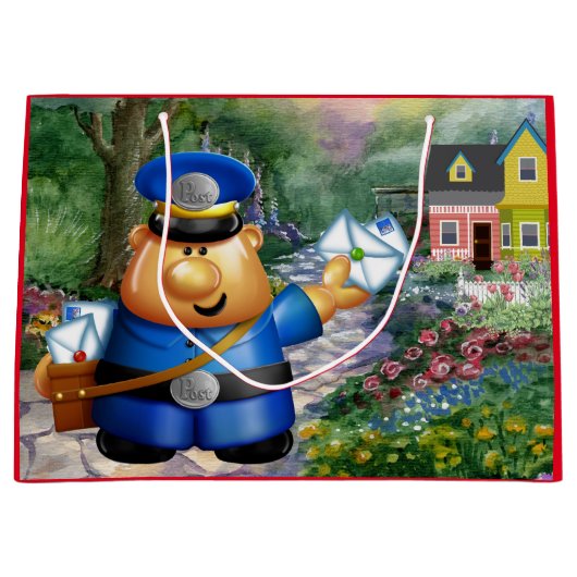 メールキャリア郵便配達員トート- 「戻る」を参照 ラージペーパーバッグ (正面)