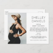 メールシンプルでシャワーフォトベビーシャワー インビテーションポストカード (正面/裏面)