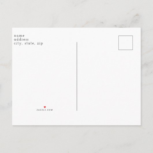 メールシンプルでシャワーフォトベビーシャワー インビテーションポストカード (裏面)