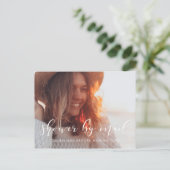 メールシンプル写真によるエレガントとベビーシャワー ポストカード (スタンド正面)