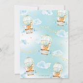 メールジャングル動物による熱気球ベビーシャワー 招待状 (裏面)