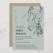 メールスケッチによるグレーラインフローラシャワー招待状 サンキューカード (正面/裏面)