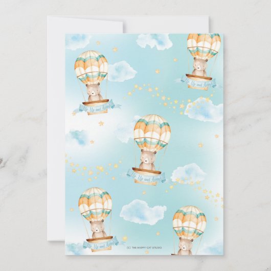 メールテディベアによる熱風船ベビーシャワー 招待状 (裏面)