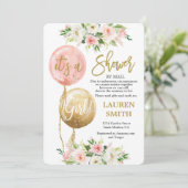 メールバルーンベイビーシャワーガールでシャワー 招待状 (スタンド正面)