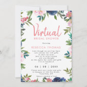 メールピンクによる仮想シャワーフローラブライダルシャワー 招待状 (正面)