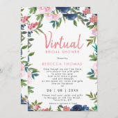 メールピンクによる仮想シャワーフローラブライダルシャワー 招待状 (正面/裏面)