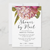 メールピンクのフローラ仮想ブライダルシャワー 招待状 (正面)