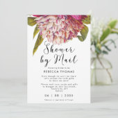 メールピンクのフローラ仮想ブライダルシャワー 招待状 (スタンド正面)