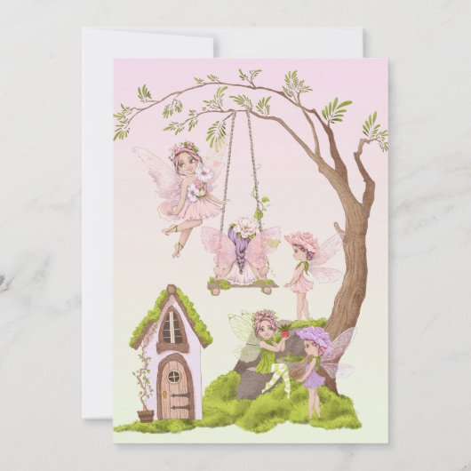 メールフェアリーウォーターの色のイラスト 招待状 (裏面)