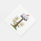 メールボックスとデイジーとハートフラグ国ガーデン スタンダードランチョンナプキン (角)