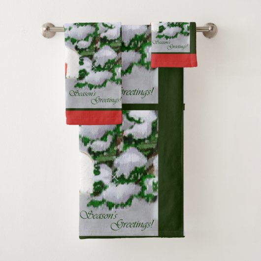 メールボックスのクリスマスに子犬のコリー バスタオルセット (インサイチュ)