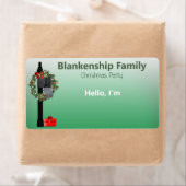 メールボックスのクリスマスリース縁ど紙名タグ ラベル (インサイチュ)