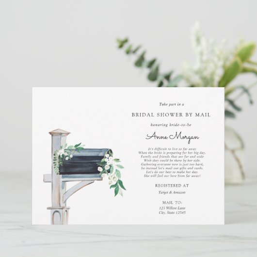 メールボックスのメール緑化によるブライダルシャワー 招待状 (スタンド正面)
