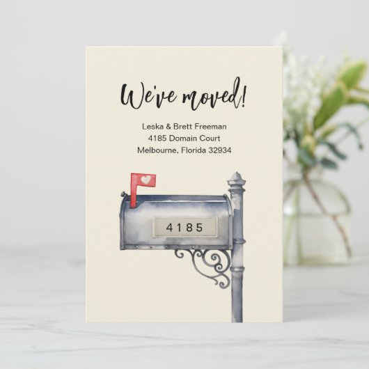 メールボックスの写真を移動する告知を移動 招待状 (スタンド正面)