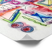 メールボックスの抽象芸術アートへのお洒落旅行 ポスター (角)