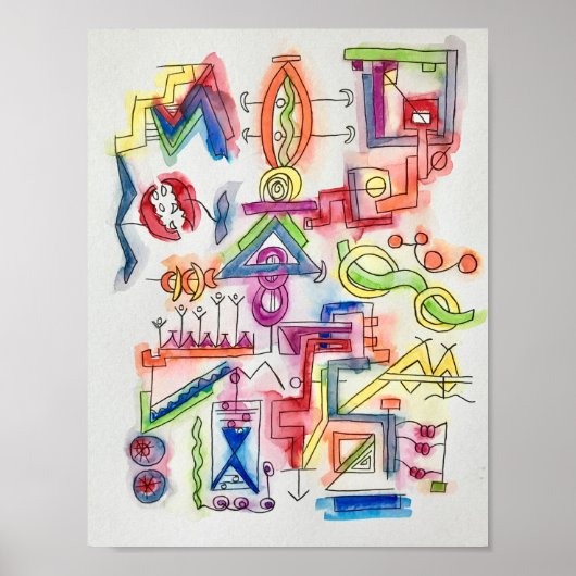 メールボックスの抽象芸術アートへのお洒落旅行 ポスター (正面)