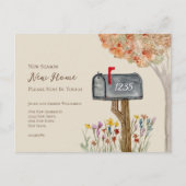 メールボックスの新しいシーズン新しいホームアドレスの変更 ポストカード (正面)