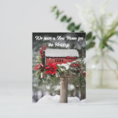 メールボックスの新しいホームホリデーの引越し告知 ポストカード (スタンド正面)