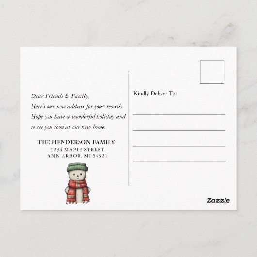 メールボックスの新しいホームホリデーの引越し告知 ポストカード (裏面)