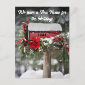 メールボックスの新しいホームホリデーの引越し告知 ポストカード (正面)