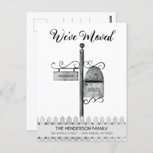 メールボックスの新しいホーム移動案内はがき ポストカード