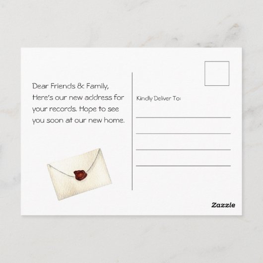 メールボックスの新しいホーム移動案内はがき ポストカード (裏面)