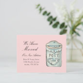 メールボックスの水彩新しいホーム移動はがき ポストカード (スタンド正面)