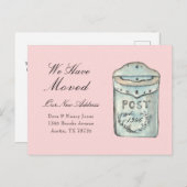 メールボックスの水彩新しいホーム移動はがき ポストカード (正面/裏面)